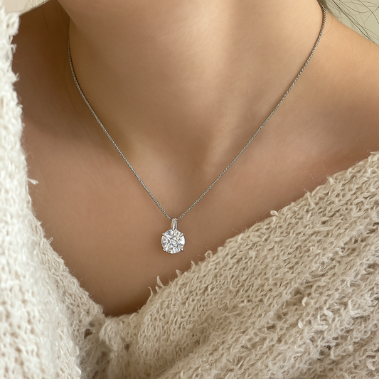 Colar Moissanite Banhado a Prata Esterlina