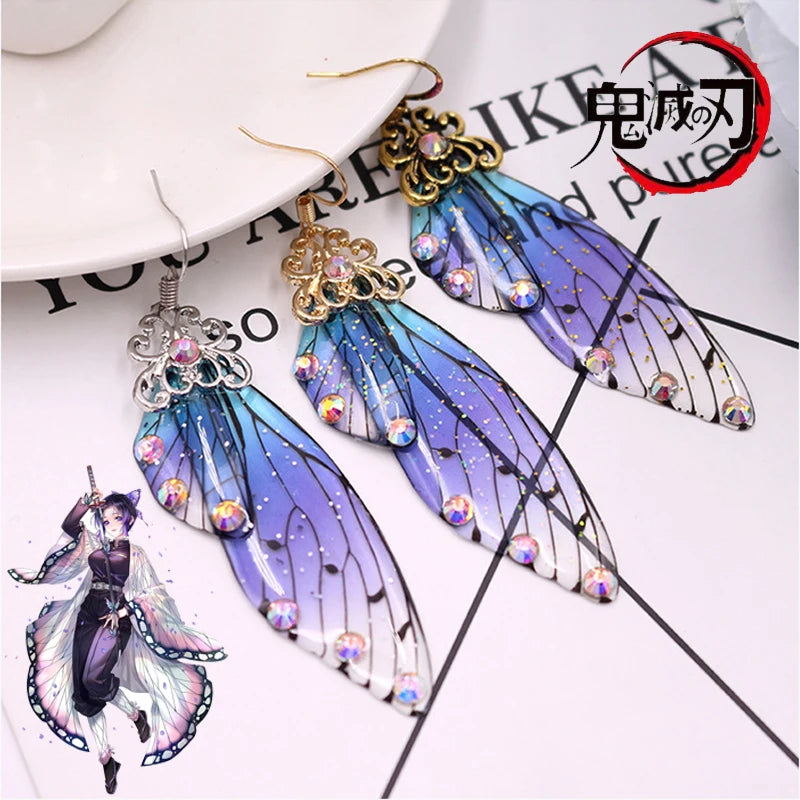 Brincos de Asa de Borboleta Demon Slayer