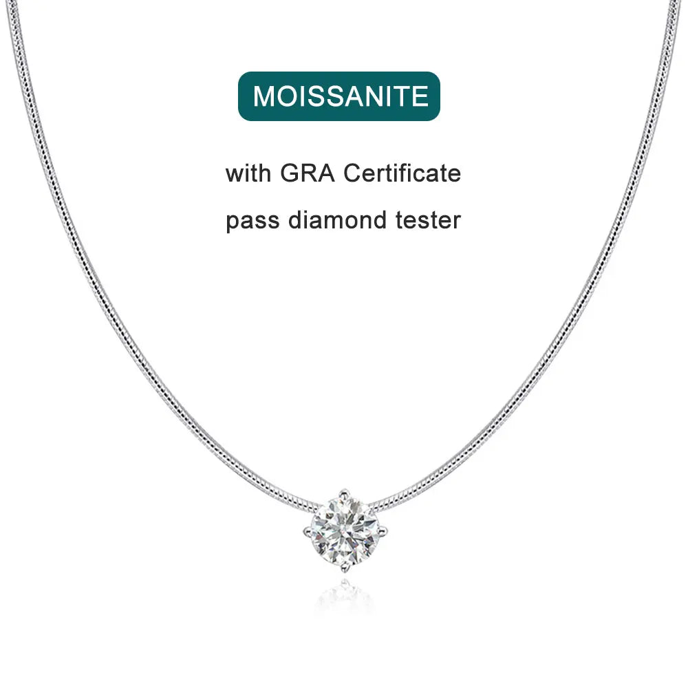 Colar Moissanite Banhado a Prata Esterlina