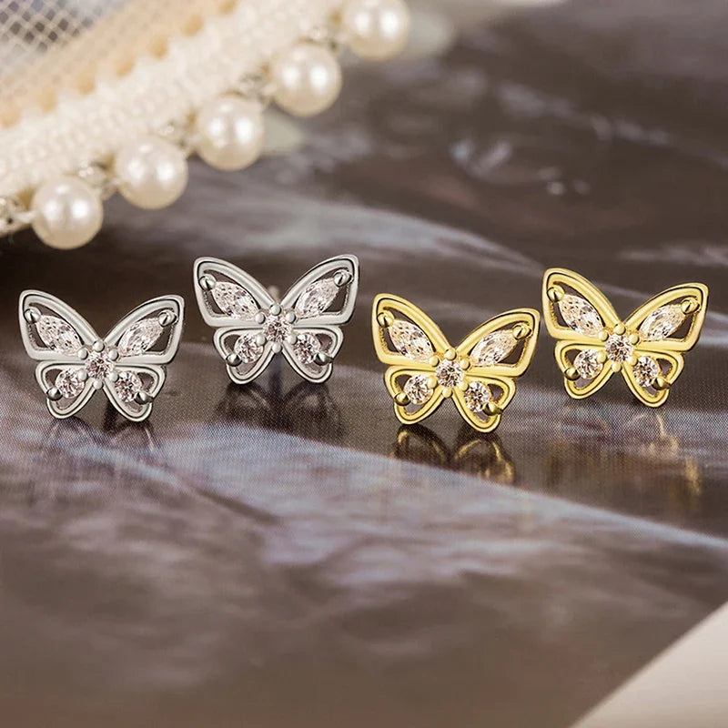 Brincos Huitan de Borboleta com Zircônia