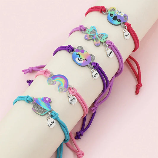 Pulseira Qpeach Arco-íris e Borboleta