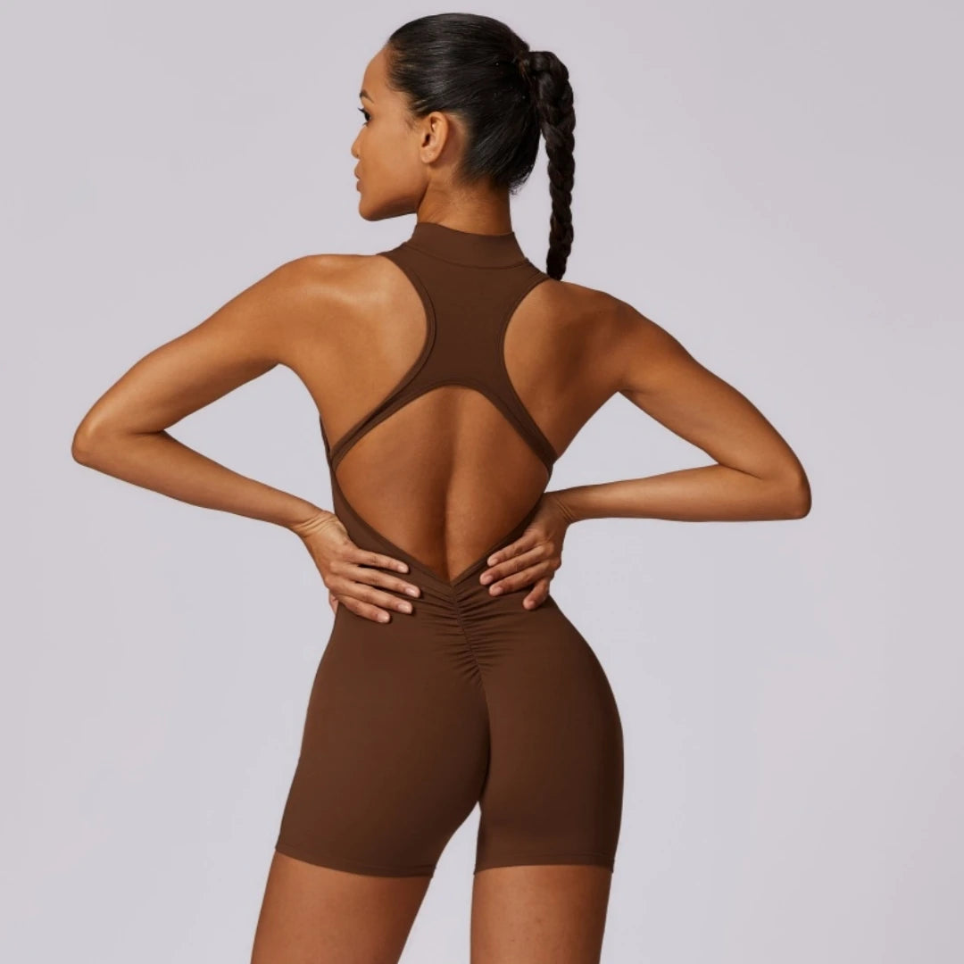 Macacão de Ioga Yogzen com Decote nas Costas
