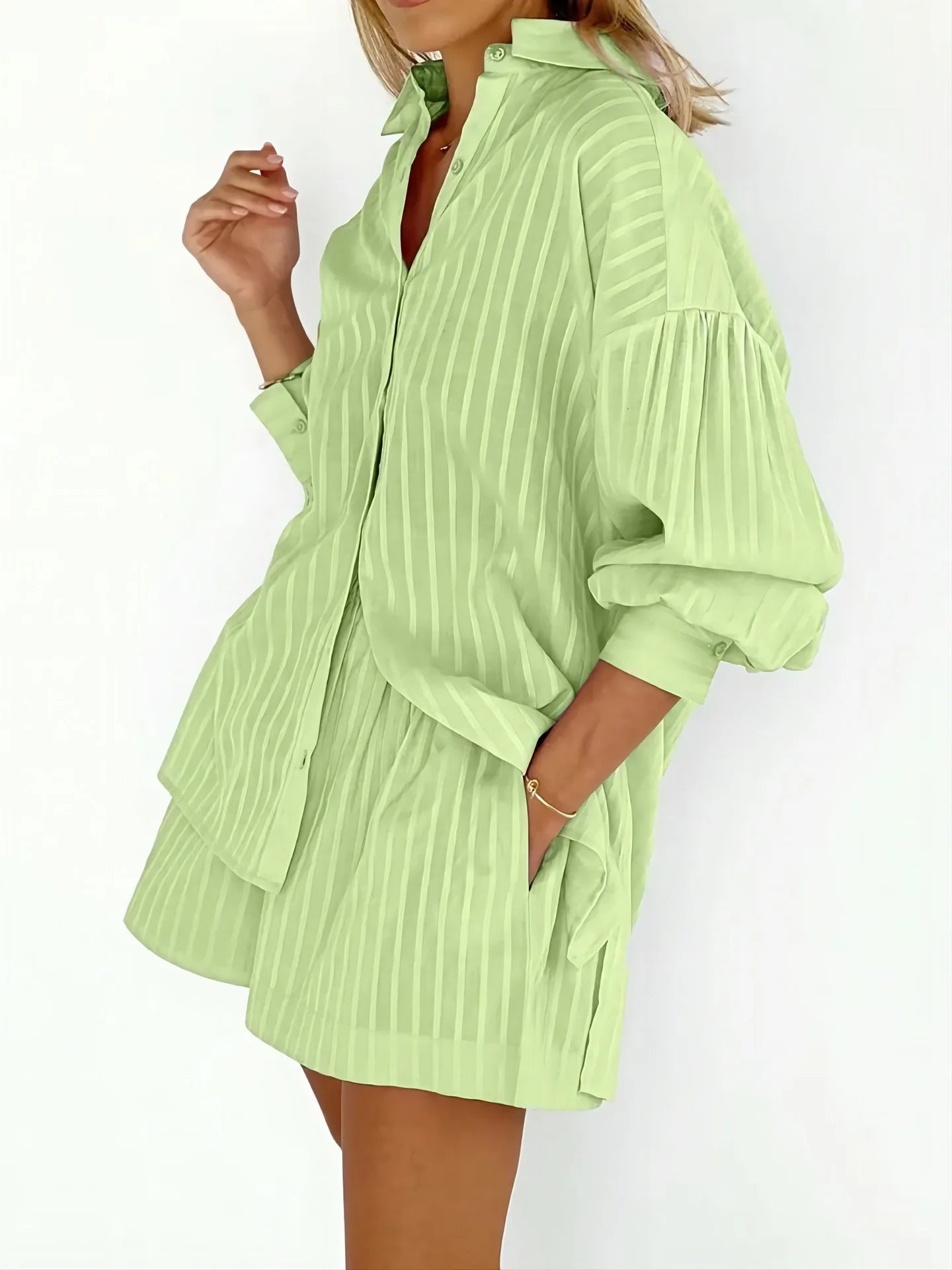 Conjunto de Peças de Algodão Liso Primavera-verão
