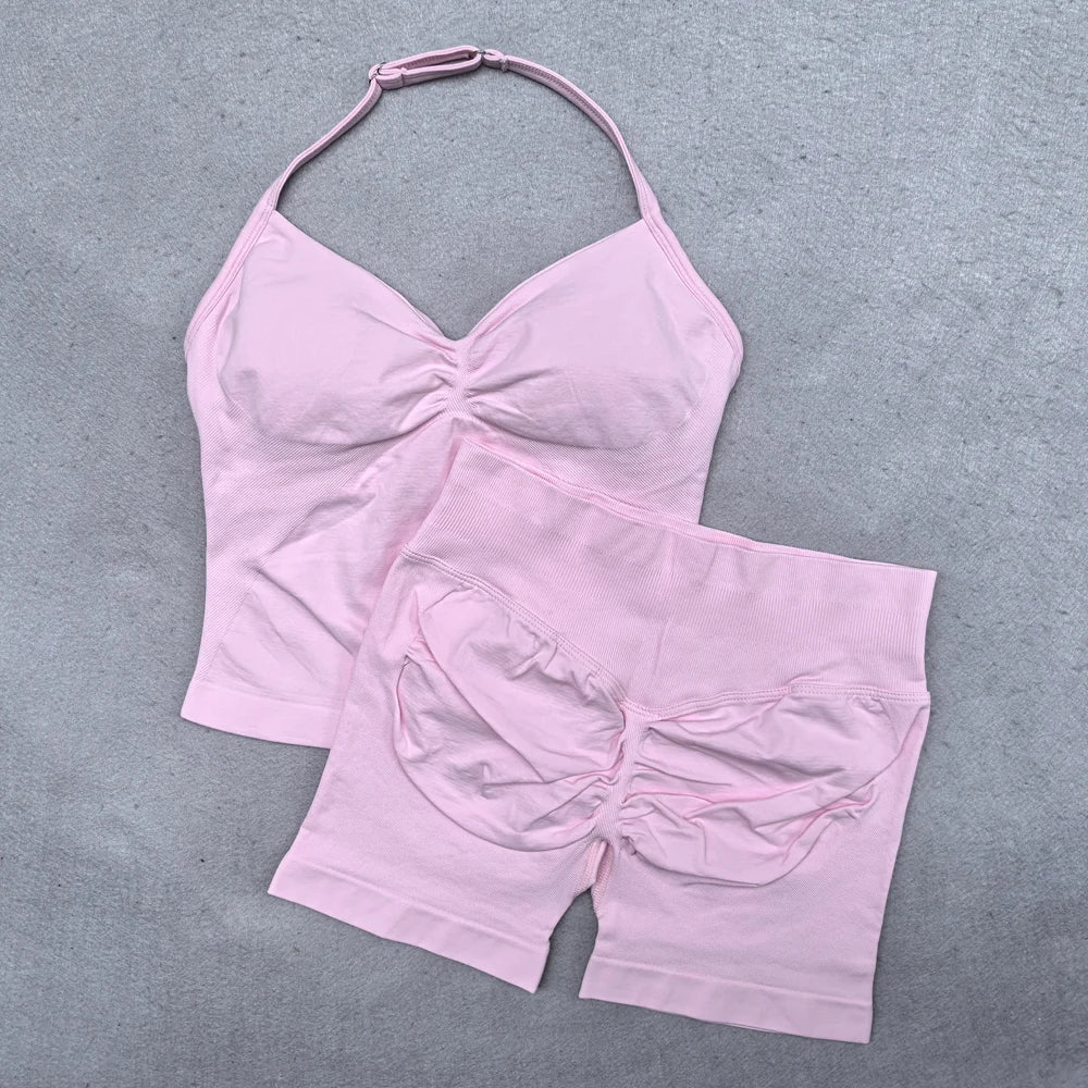 Conjunto de Ioga Sem Costura & Alças Ajustáveis