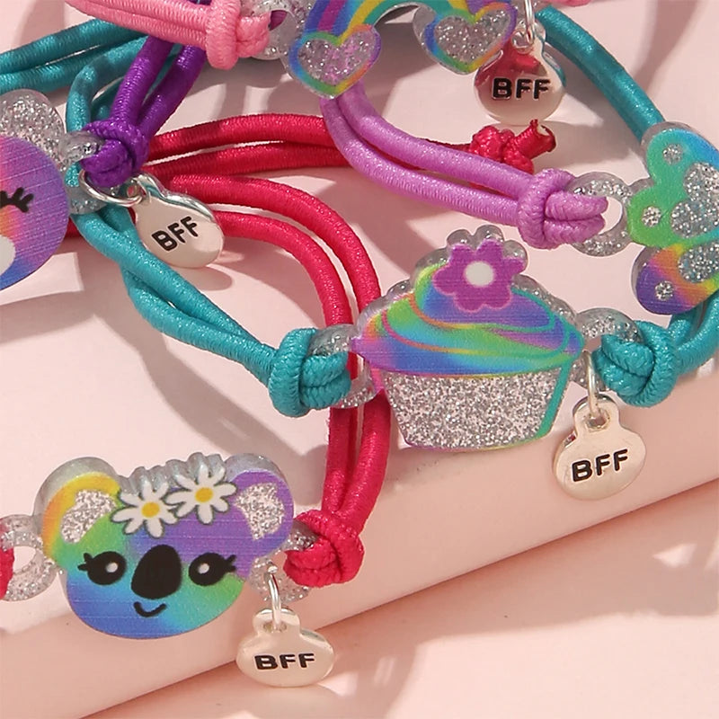 Pulseira Qpeach Arco-íris e Borboleta