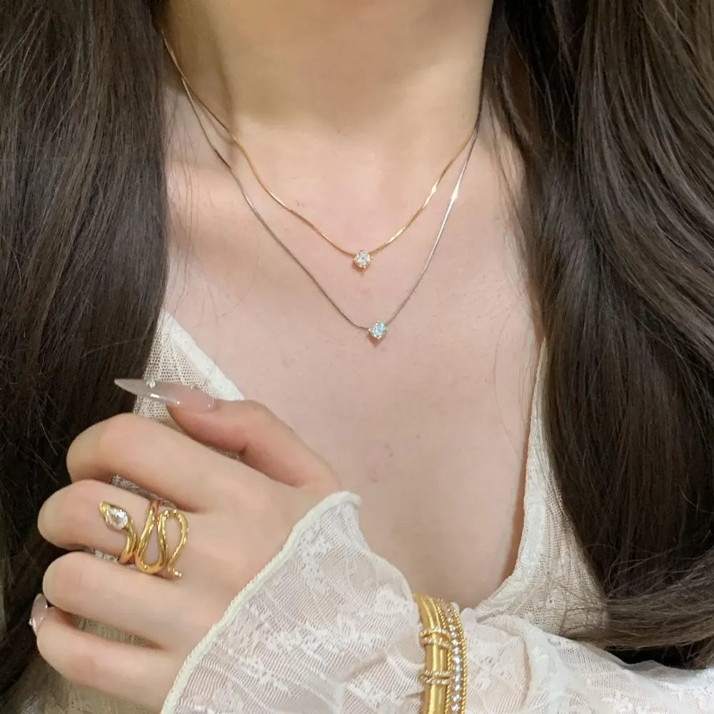 Colar Moissanite Banhado a Prata Esterlina