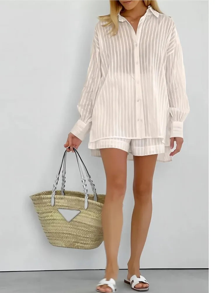 Conjunto de Peças de Algodão Liso Primavera-verão