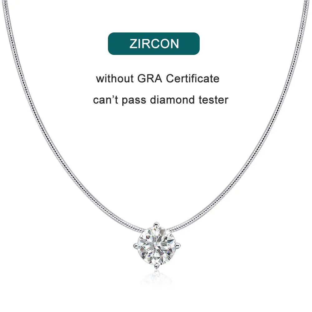 Colar Moissanite Banhado a Prata Esterlina