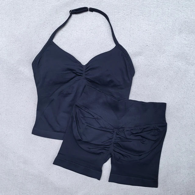 Conjunto de Ioga Sem Costura & Alças Ajustáveis