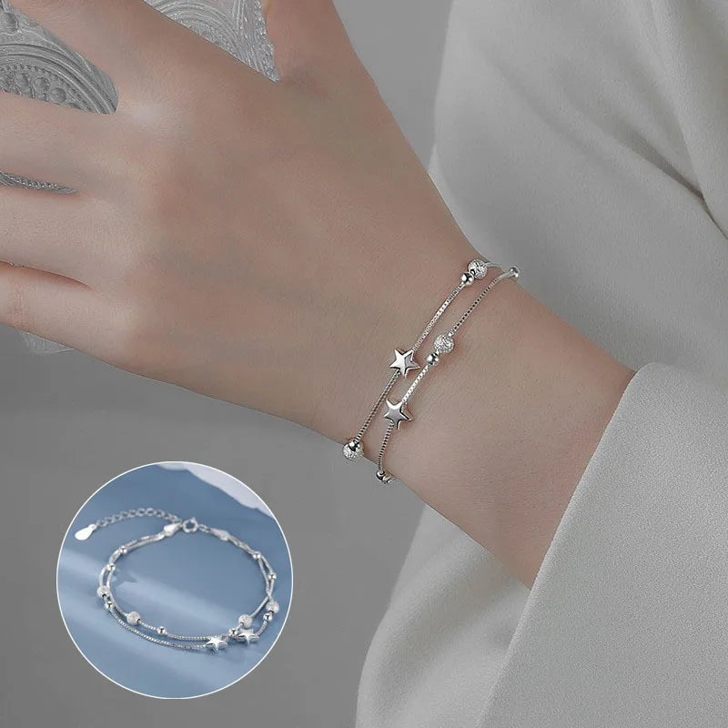 Pulseiras de Corrente com Pingentes de Estrela