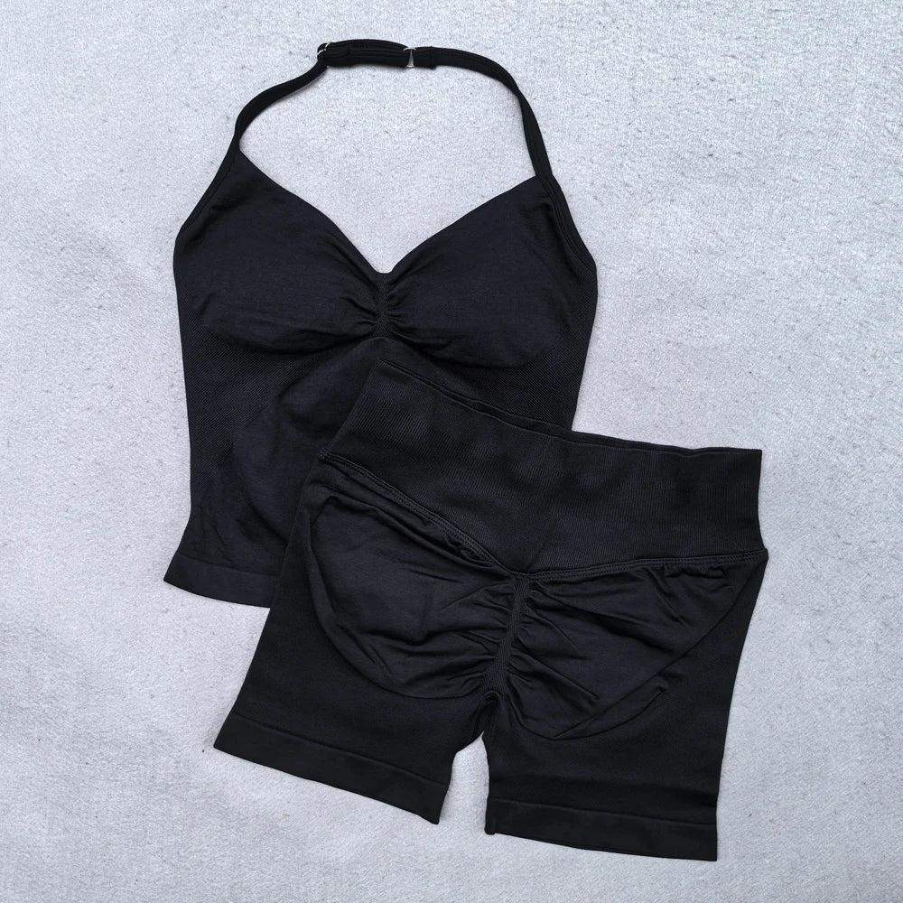 Conjunto de Ioga Sem Costura & Alças Ajustáveis