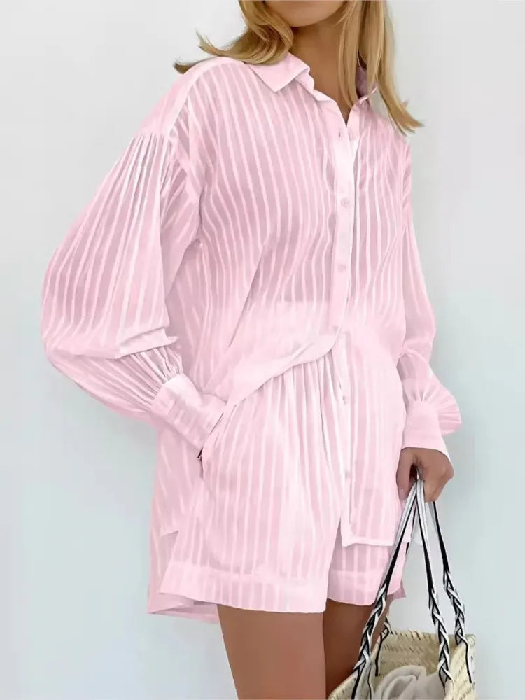Conjunto de Peças de Algodão Liso Primavera-verão