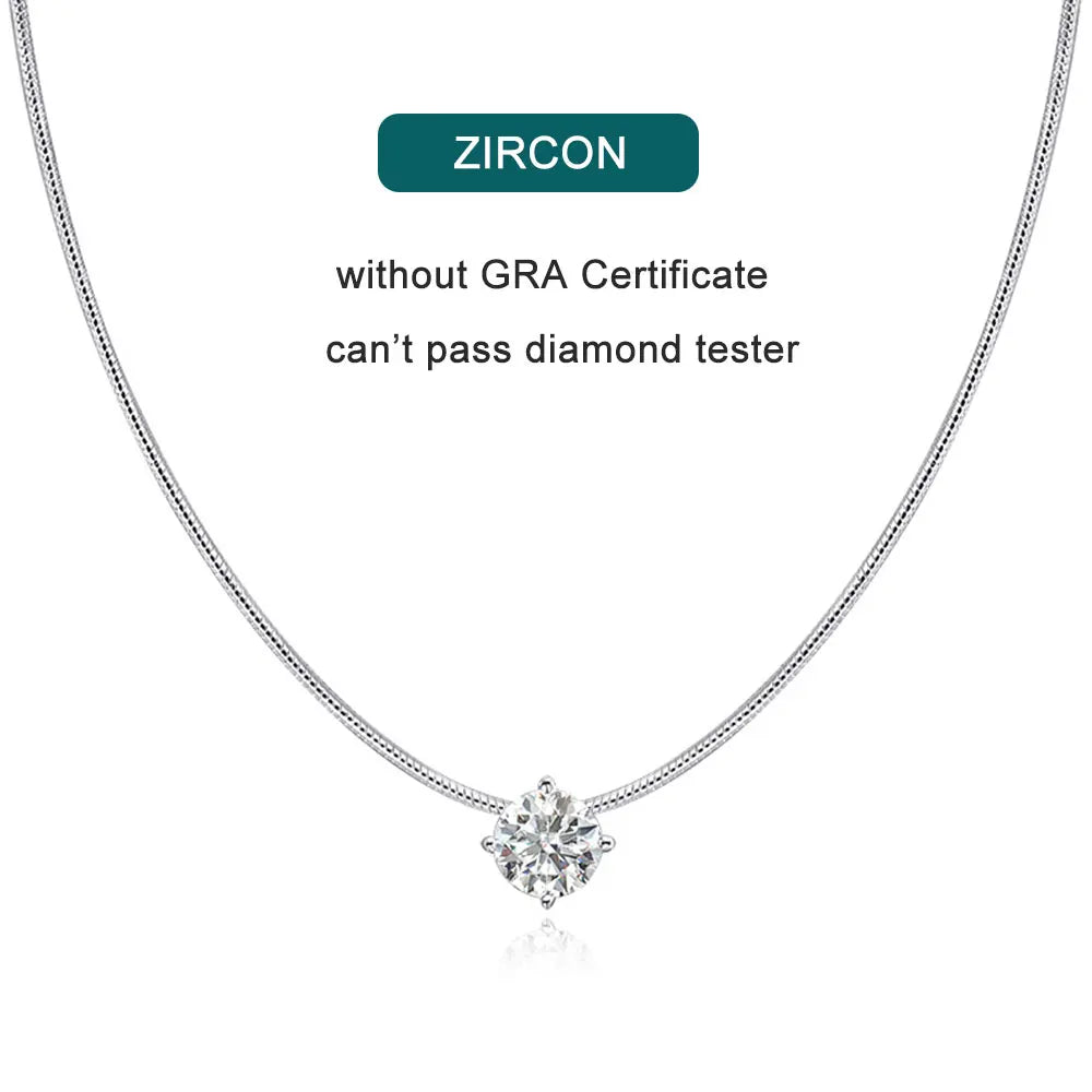 Colar Moissanite Banhado a Prata Esterlina