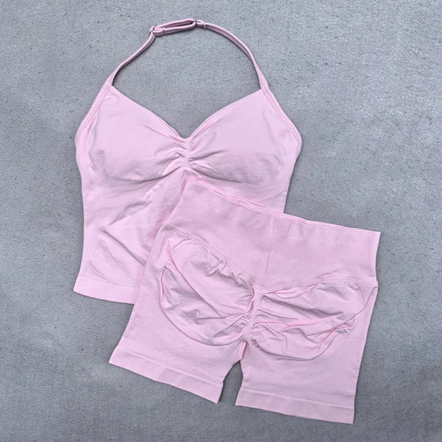 Conjunto de Ioga Sem Costura & Alças Ajustáveis
