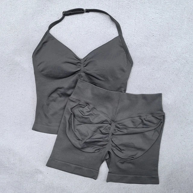Conjunto de Ioga Sem Costura & Alças Ajustáveis