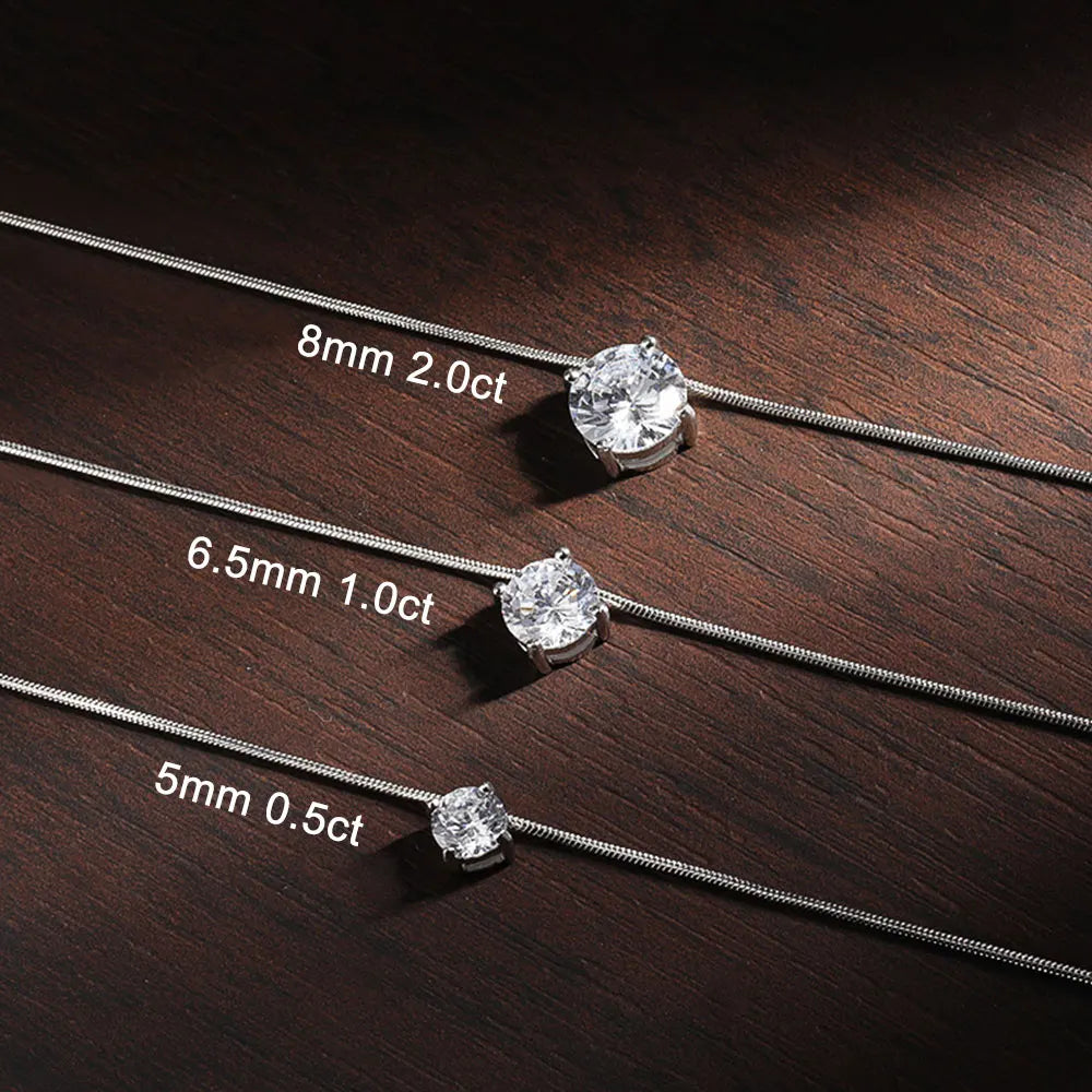 Colar Moissanite Banhado a Prata Esterlina