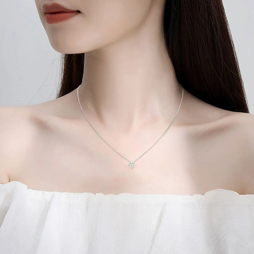 Colar Moissanite Banhado a Prata Esterlina