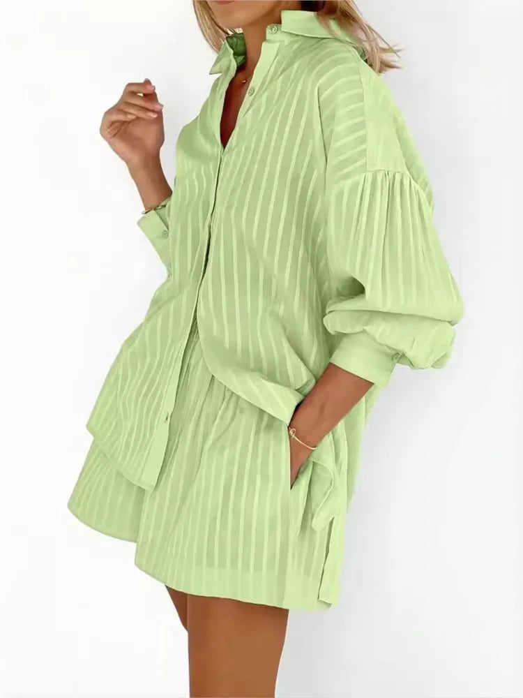 Conjunto de Peças de Algodão Liso Primavera-verão