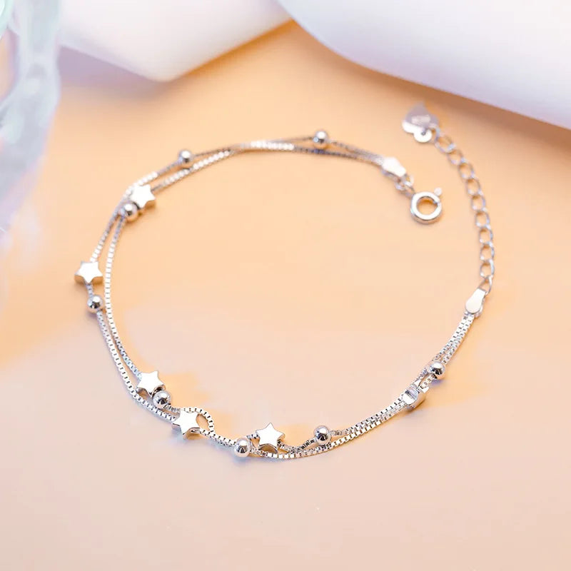 Pulseiras de Corrente com Pingentes de Estrela