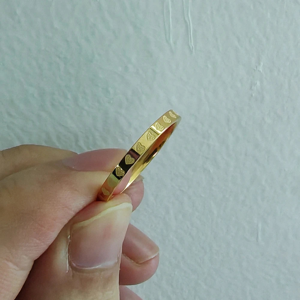 Anéis de Aço Inoxidável JHSL em formato de Coração