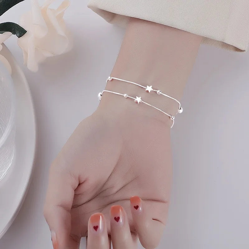 Pulseiras de Corrente com Pingentes de Estrela