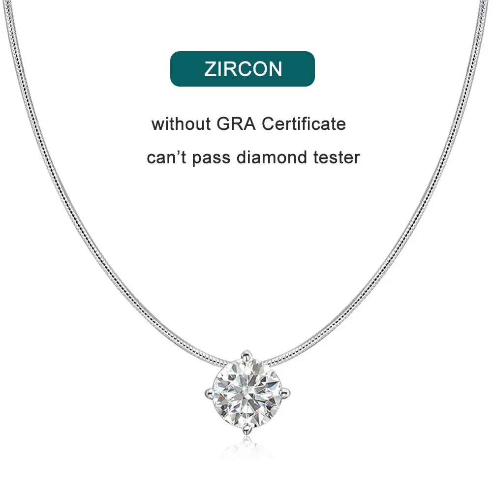 Colar Moissanite Banhado a Prata Esterlina