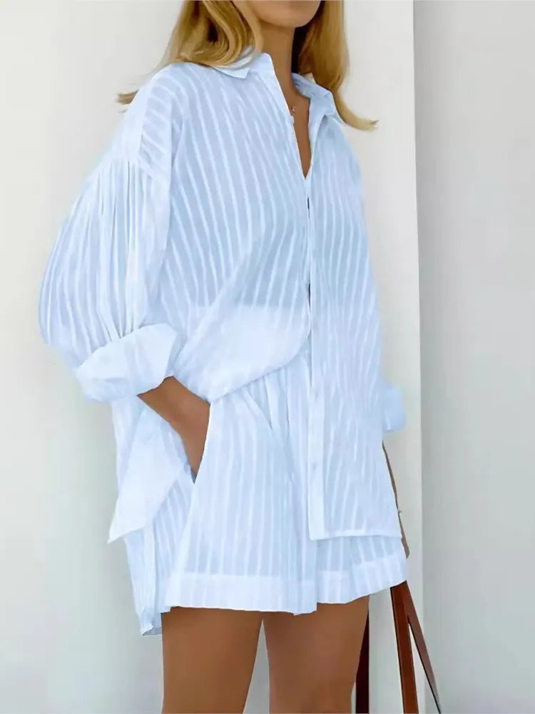 Conjunto de Peças de Algodão Liso Primavera-verão