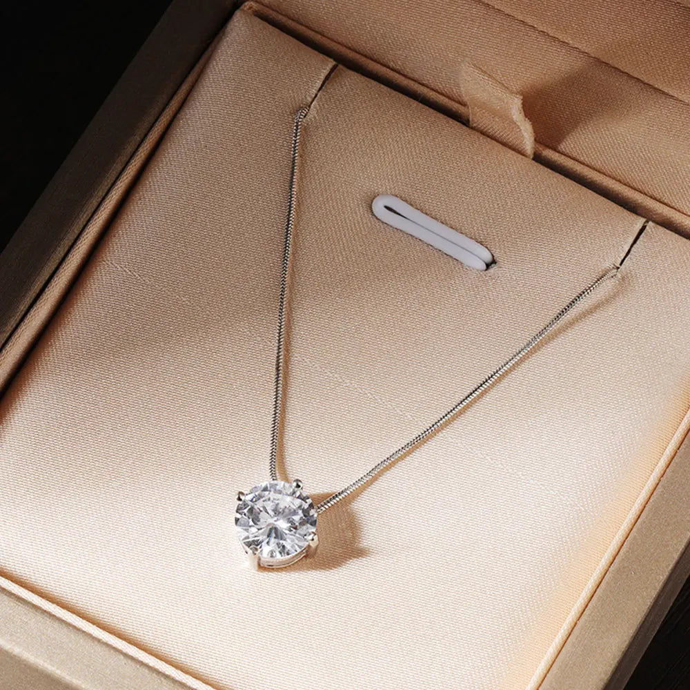 Colar Moissanite Banhado a Prata Esterlina