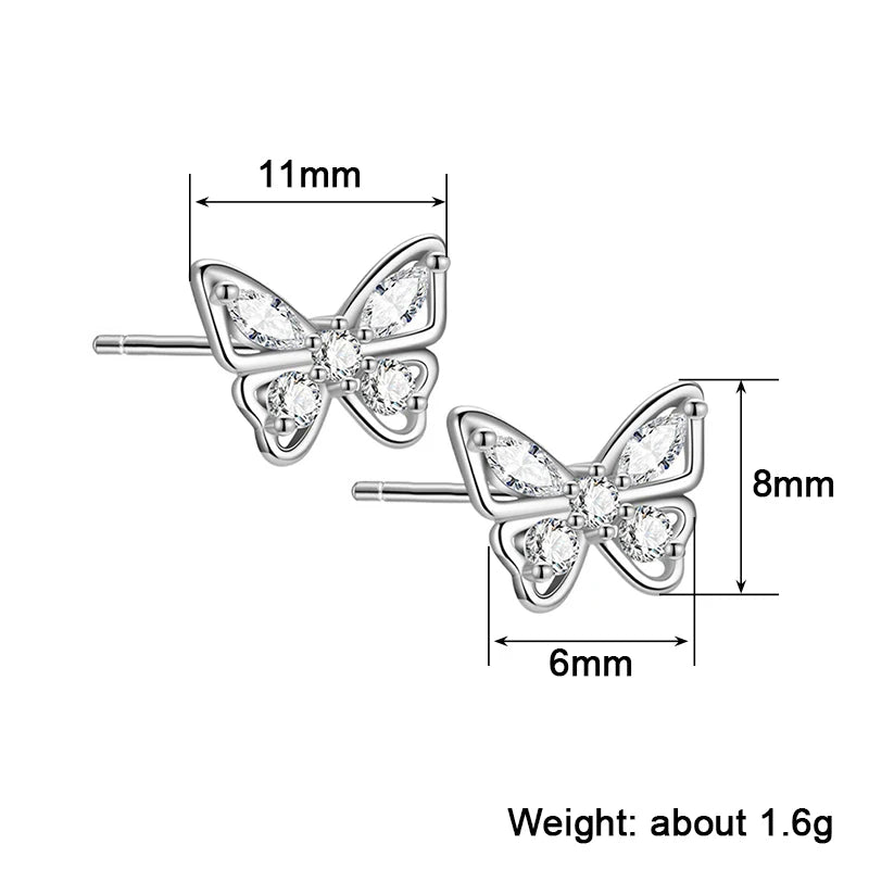 Brincos Huitan de Borboleta com Zircônia