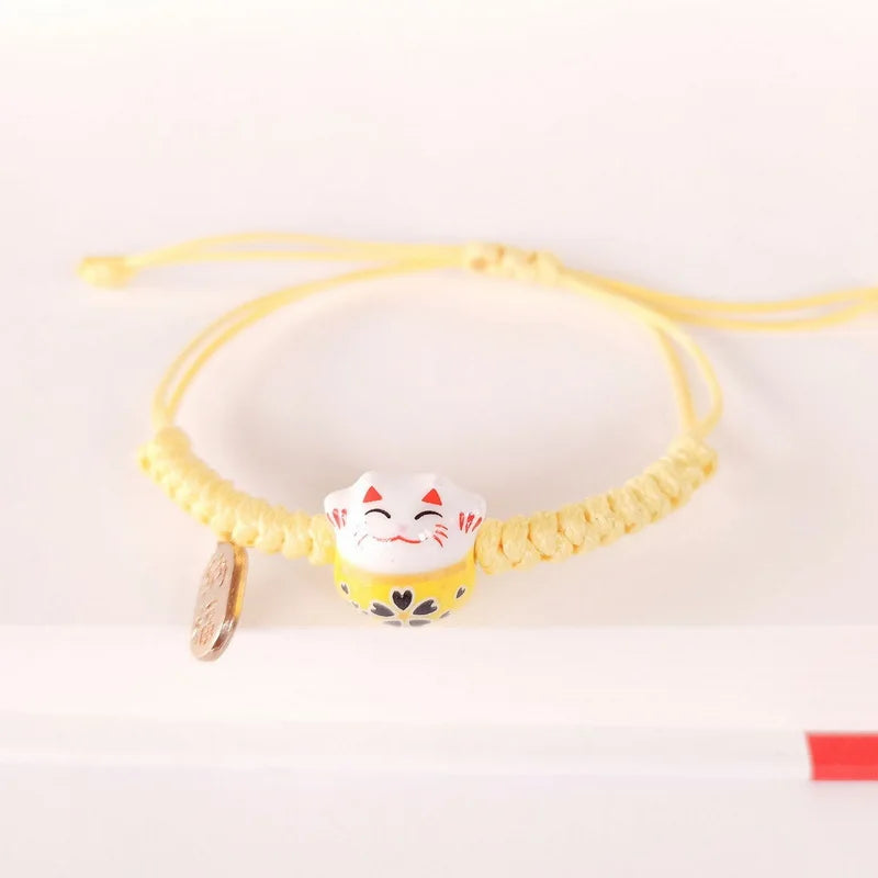 Pulseira de Cerâmica com Gato da Sorte