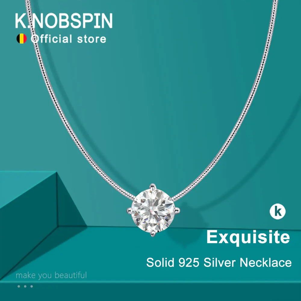 Colar Moissanite Banhado a Prata Esterlina
