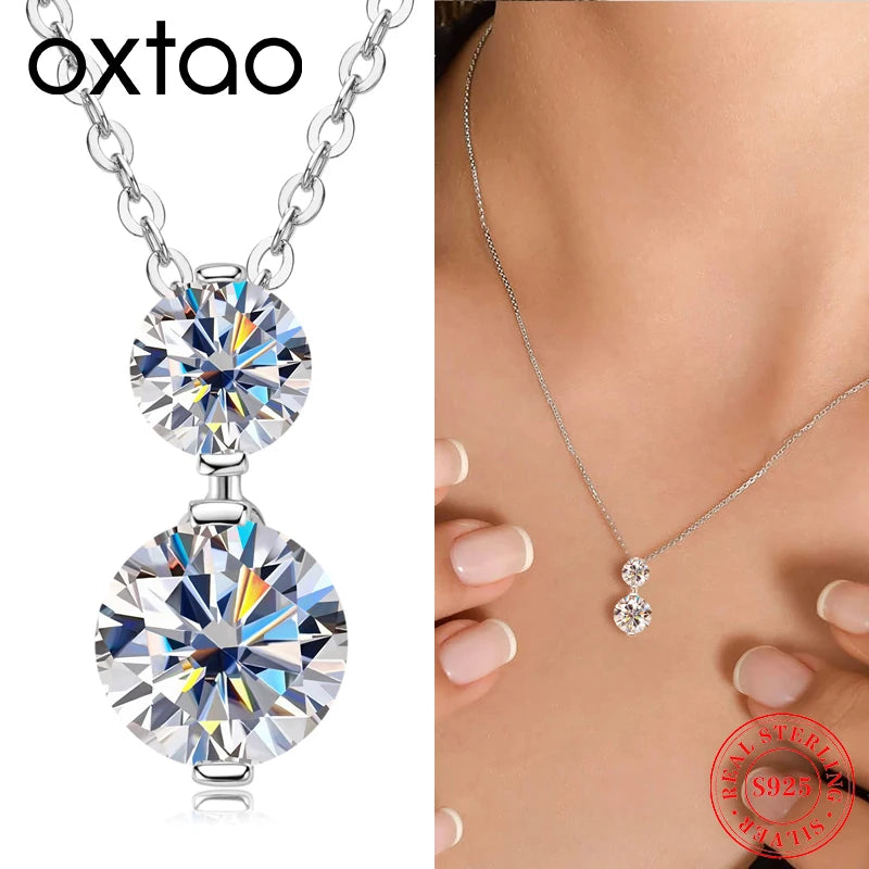 Colar Oxtao com Pingente de Pedra de Moissanita
