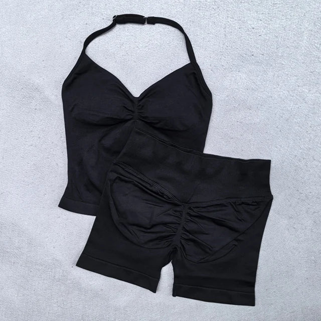Conjunto de Ioga Sem Costura & Alças Ajustáveis