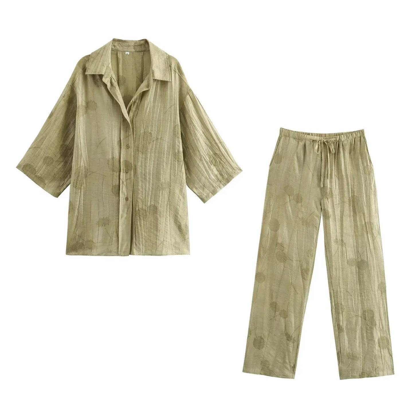 Conjunto de PeçasEstilo Vintage com Estampa de Lapela