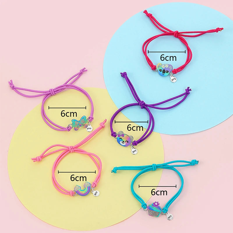 Pulseira Qpeach Arco-íris e Borboleta