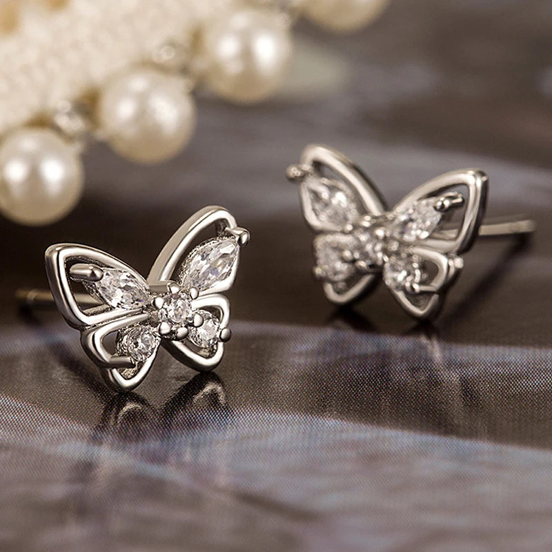Brincos Huitan de Borboleta com Zircônia