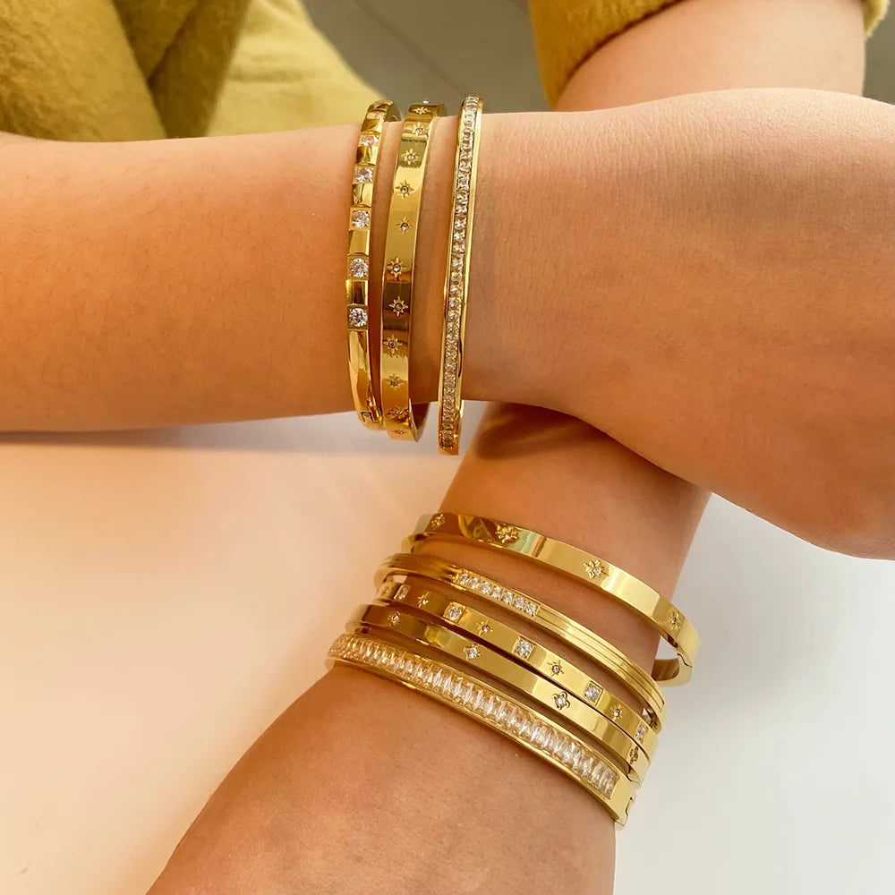 Pulseiras de Zircônia Cúbica à Prova D'água