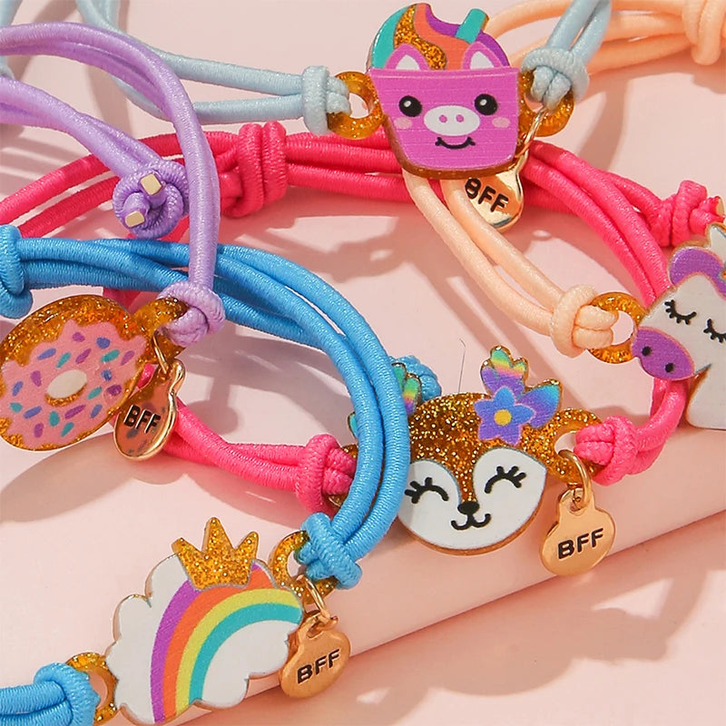 Pulseira Qpeach Arco-íris e Borboleta
