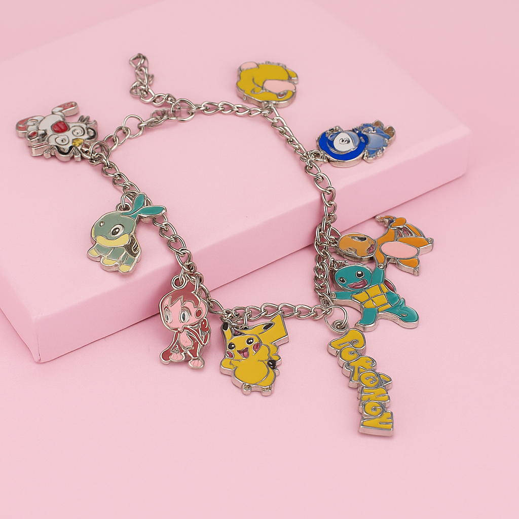 Pulseira de Metal com personagens Pokemon